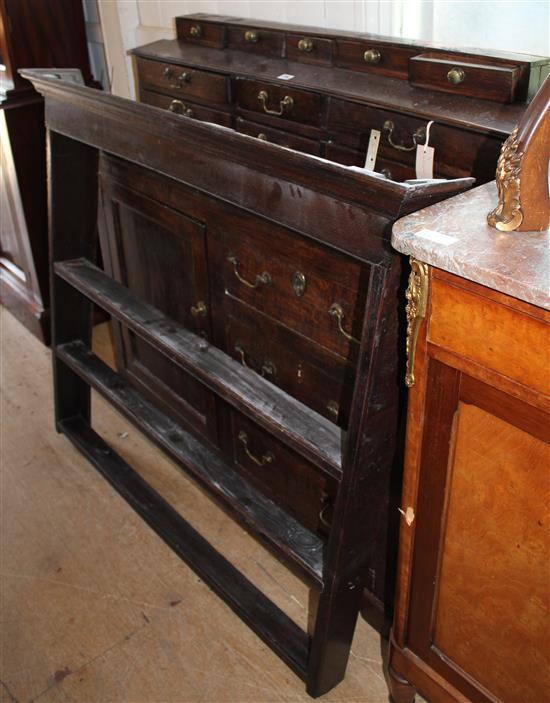 Associated three-section oak dresser
